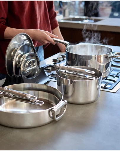 Joseph Joseph - Space Steel 5-piece Stainless-steel Cookware Set with Folding Handles