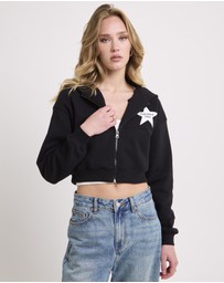 Subtitled - Stargazer Cropped Zip Hoodie