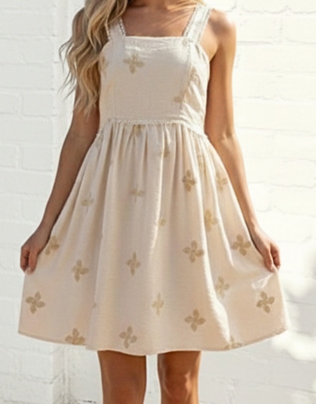 Esther & Co - Mckenna Dress - Beige Print