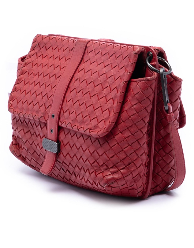 Pre-Loved by Azura Reborn - Pre-Loved Nappa Intrecciato Double Sided Flap Messenger Bag