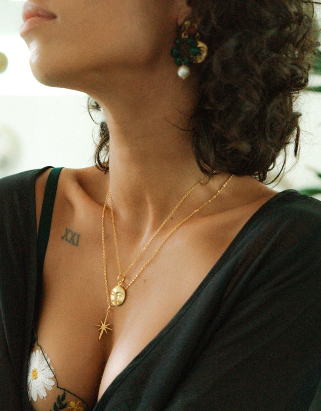 Ottoman Hands - Gold Northern Star Necklace