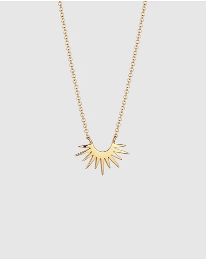 Elli Jewelry - Necklace Sun Pendant 925 Sterling Silver Gold-Plated