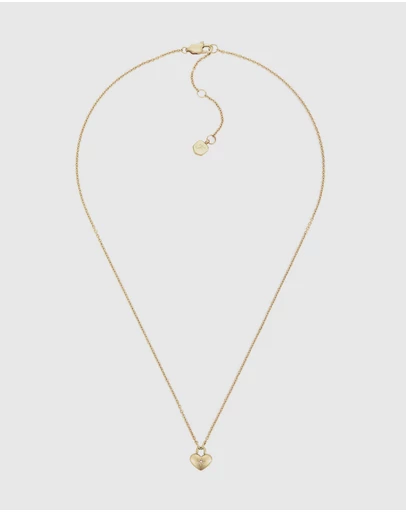 Fossil - JEWELERY Gold-Tone Heart Necklace and Earrings Gift Set