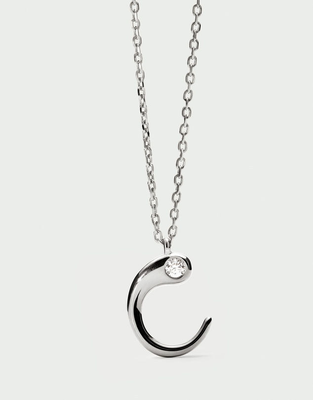 PDPAOLA - Initial 2026 C Silver Pendant Necklace