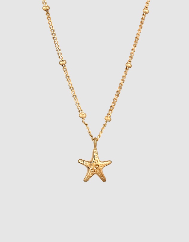 Elli Jewelry - Necklace Choker Starfish 925 Sterling Silver Gold-Plated