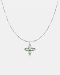 Ania Haie - Silver Mint Green Lucky Clover Necklace