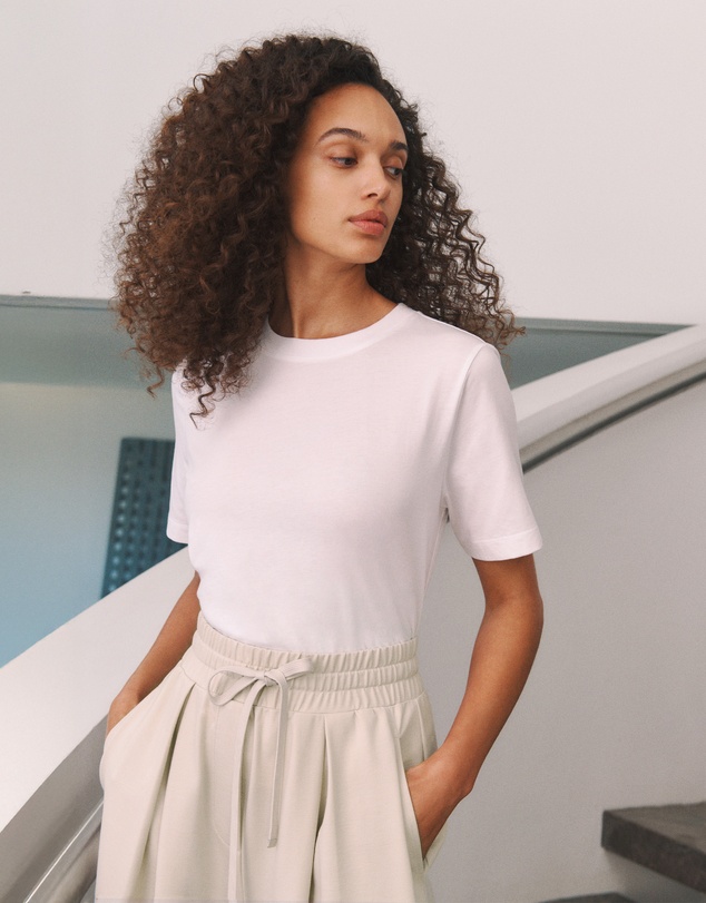 Trenery - Cotton Crew T-shirt in White