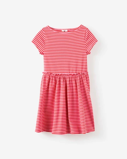 Cotton On Kids - Boat Neck Frill Short Sleeve Dress
