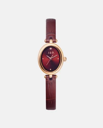 Jag - Emilie Womens Brown Dial 20.5mm Brown Strap Watch