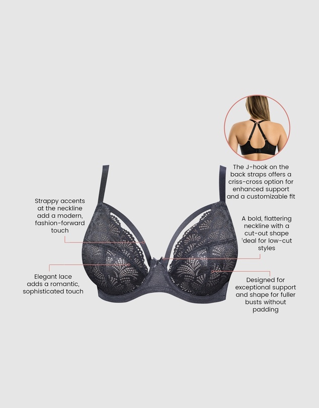 Parfait - Olivia Wired Strappy Unlined Lace Plunge Bra