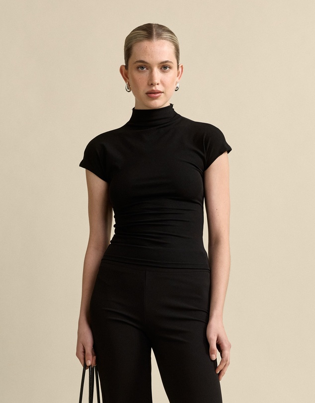 MVN - High Neck Cap Sleeve Top