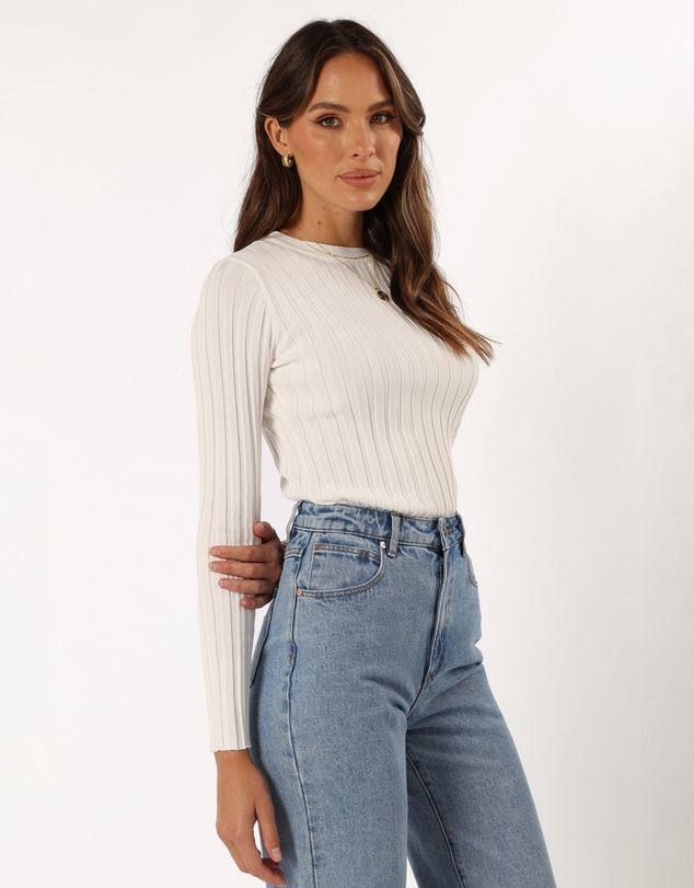 Petal & Pup - Aneesa Wide Rib Knit Top - White