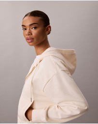 Calvin Klein Jeans - Cropped Monogram Zip-Up Hoodie