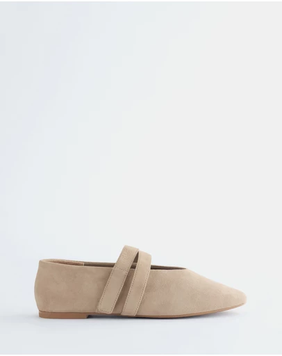 & Other Stories - Cross-Strap Leather Ballet Flats
