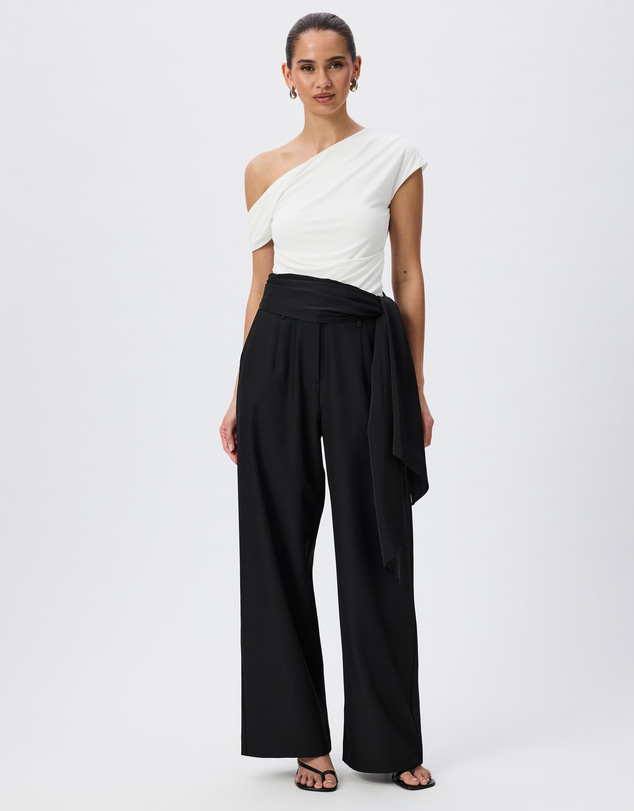 Tussah - Arianna Satin Scarf Tie Tailored Pants