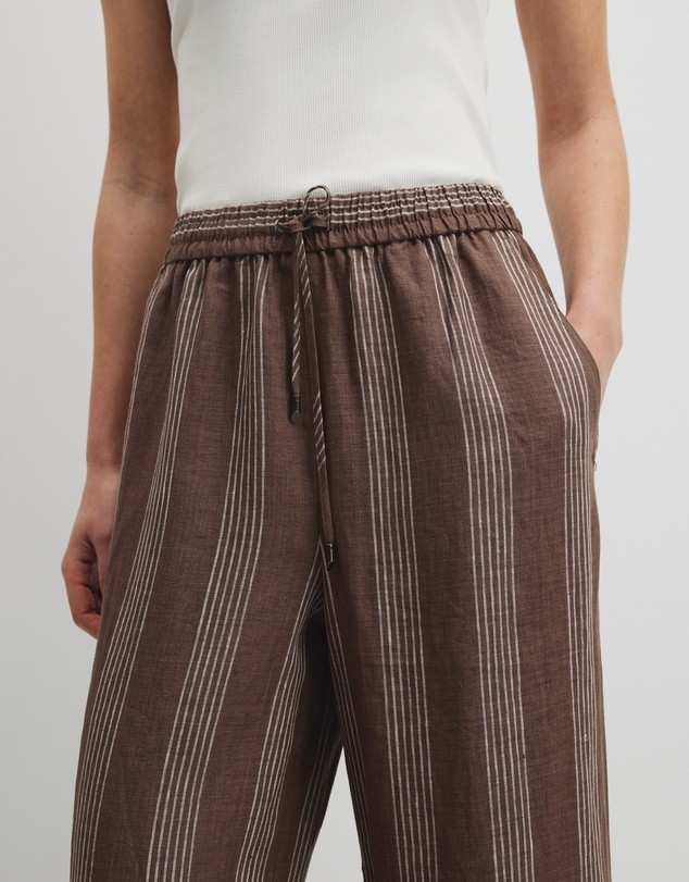 Country Road - Stripe Linen Pull On Pintuck