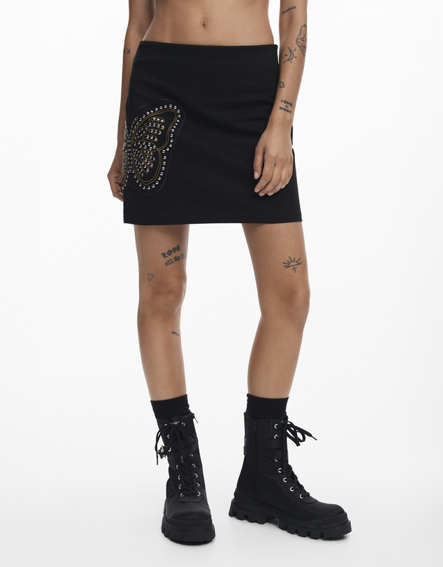 Desigual - Slim butterfly miniskirt
