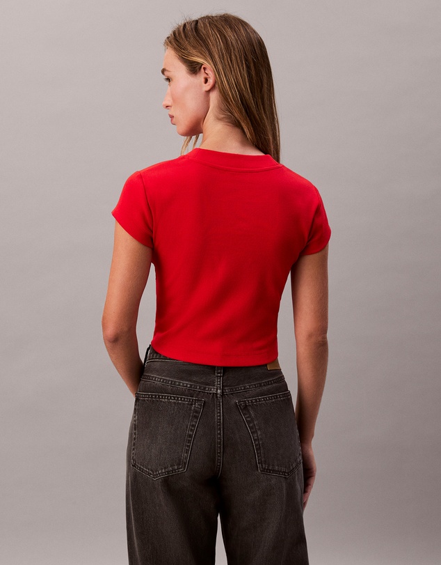 Calvin Klein Jeans - Monogram Logo Ribbed Baby Tee