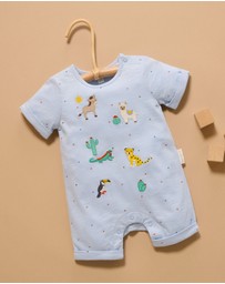 Purebaby - Animal Fiesta Short Growsuit -Kids-Babies