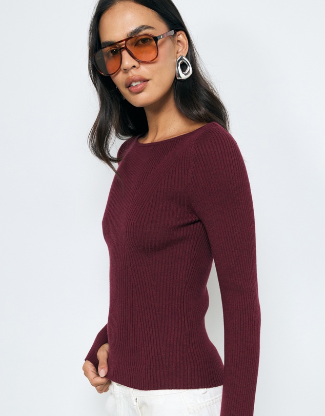 AERE - Eden Cashmere Blend Boat Neck Top