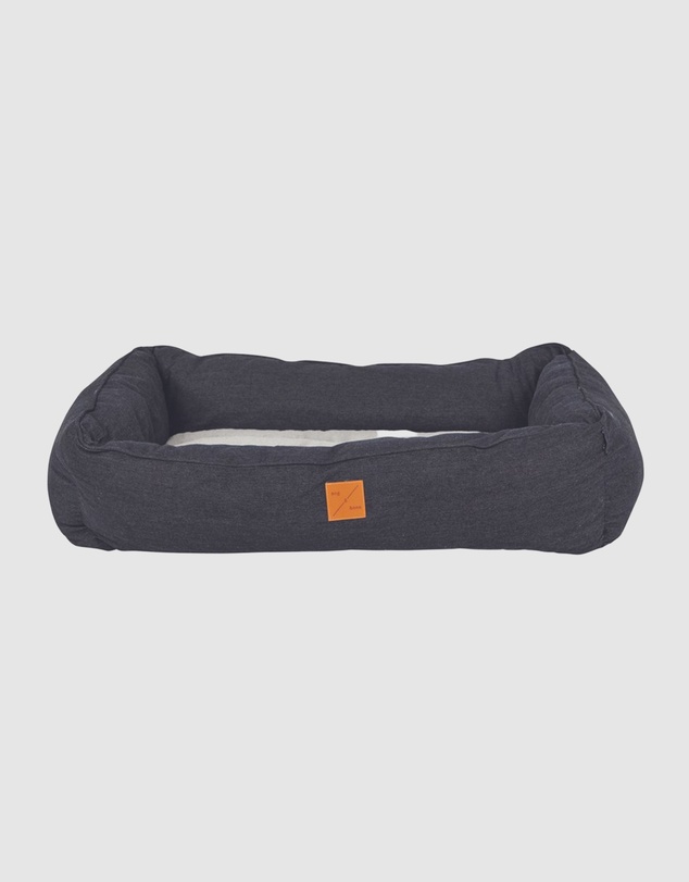 Mog & Bone - Bolster Dog Bed- Black Denim