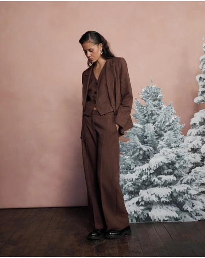 Forcast - Zara Pinstripe Tailored Pants