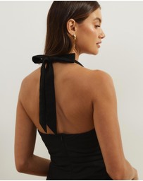 Atmos&Here - Bec Halter Neck Linen Blend Mini Dress