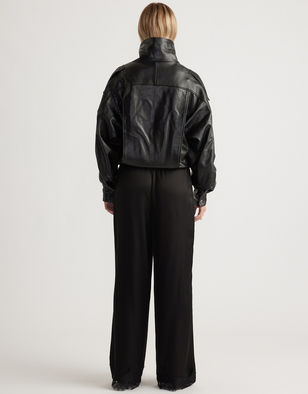 Decjuba - Laine Satin Lace Trim Pants