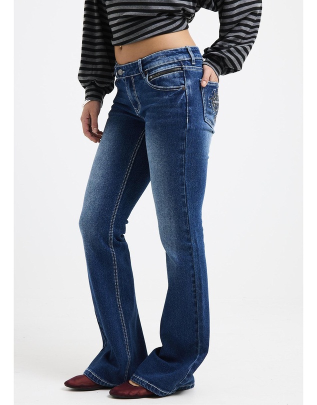 Neon Hart - Melrose Y2K Low Flare Denim Jeans