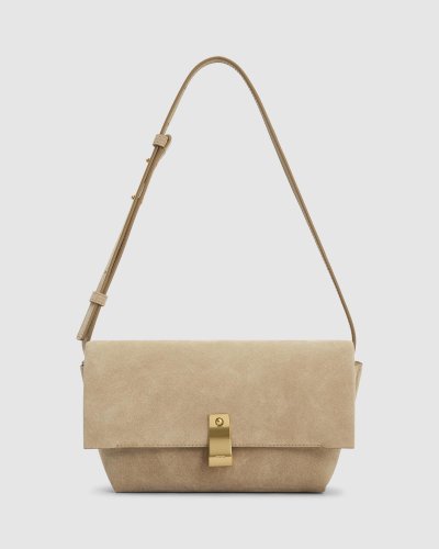 Etta Medium Suede Clutch