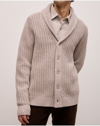 Trenery - Merino Textured Shawl Cardigan in Cinder