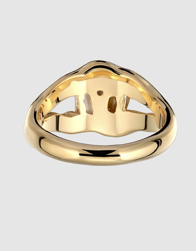 Elli Jewelry - Organic Split Band Gemstone Ring in Gold-Plated 925 Silver