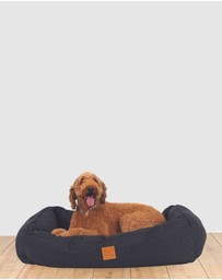 Mog & Bone - Bolster Dog Bed- Black Denim
