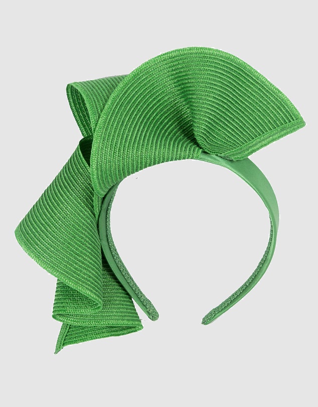 Max Alexander - Large Wavy Green Racing Fascinator