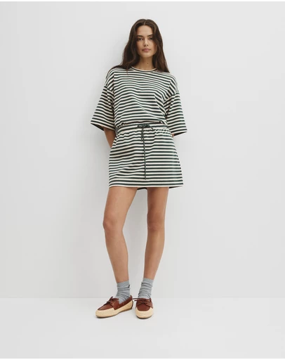 Country Road - Australian Cotton Blend Stripe Jersey Skirt