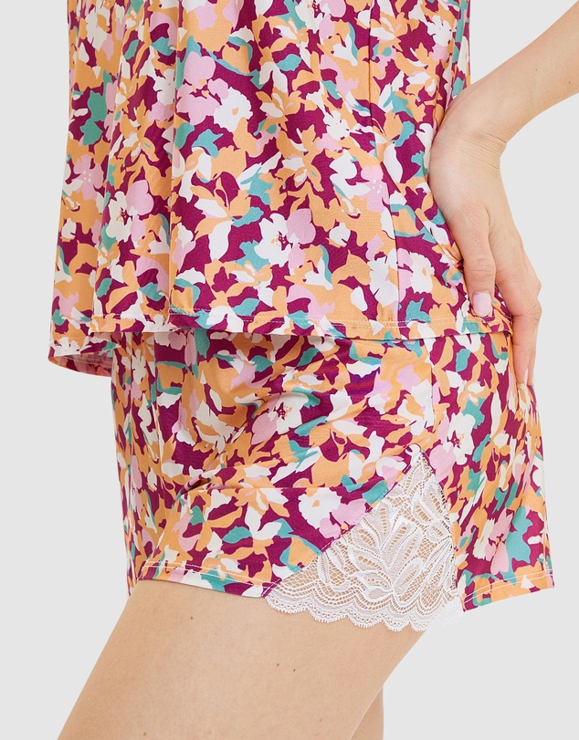 Sans Complexe - Suzan Fantaisy Floral Print Pyjama Short With Lace