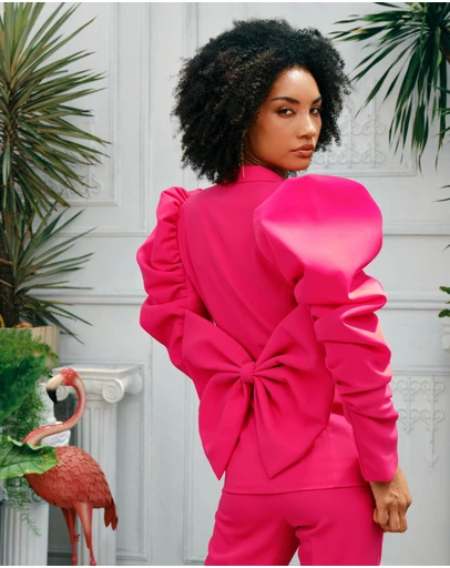 JUSTIN TONG - Bow-Chic Statement Blazer