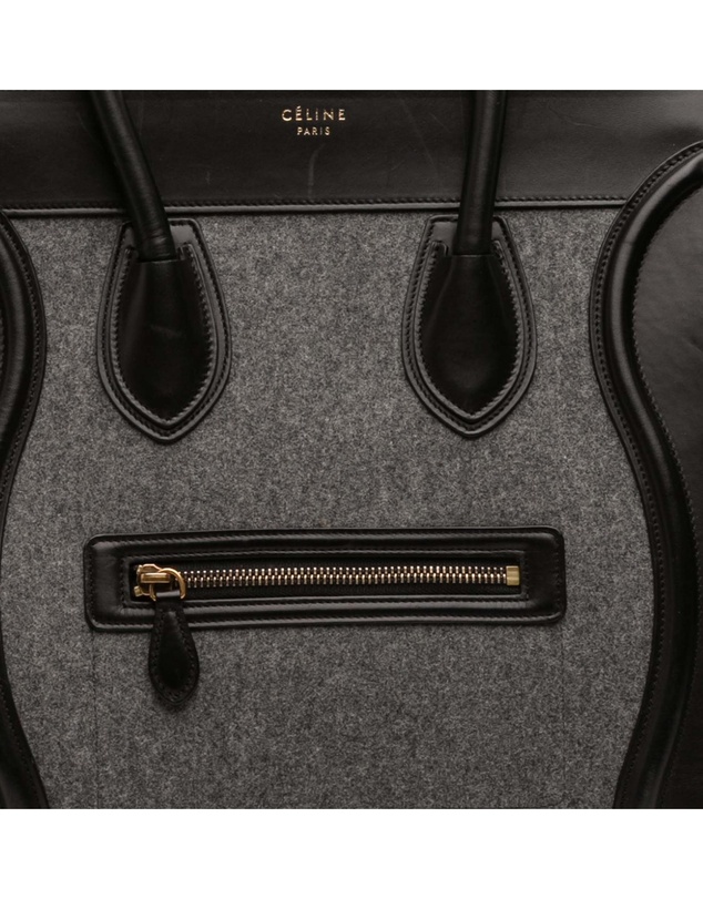 Pre-Loved by Azura Reborn - Pre-Loved Mini Tricolor Felt Wool and Calfskin Luggage Tote