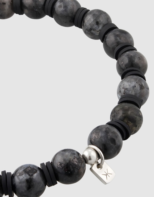 Kuzzoi - ICONIC EXCLUSIVE - Lavakite and Lava Bead Bracelet with Sterling Silver Elements