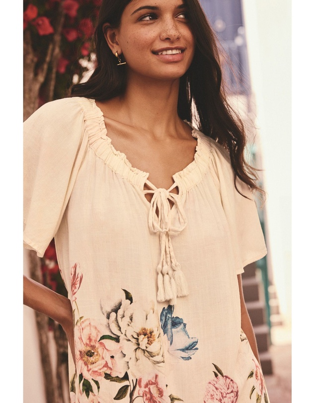 NEXT - Short Sleeve Tie Neck Bardot Top