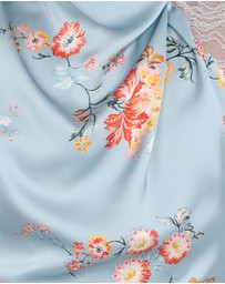 Petal & Pup - Anabelle Halter Neck Lace Maxi Dress - Blue Floral