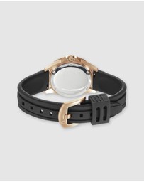 Maxum - Liberty Black Dial With Black Silicone Strap & Rose Gold Tone Case