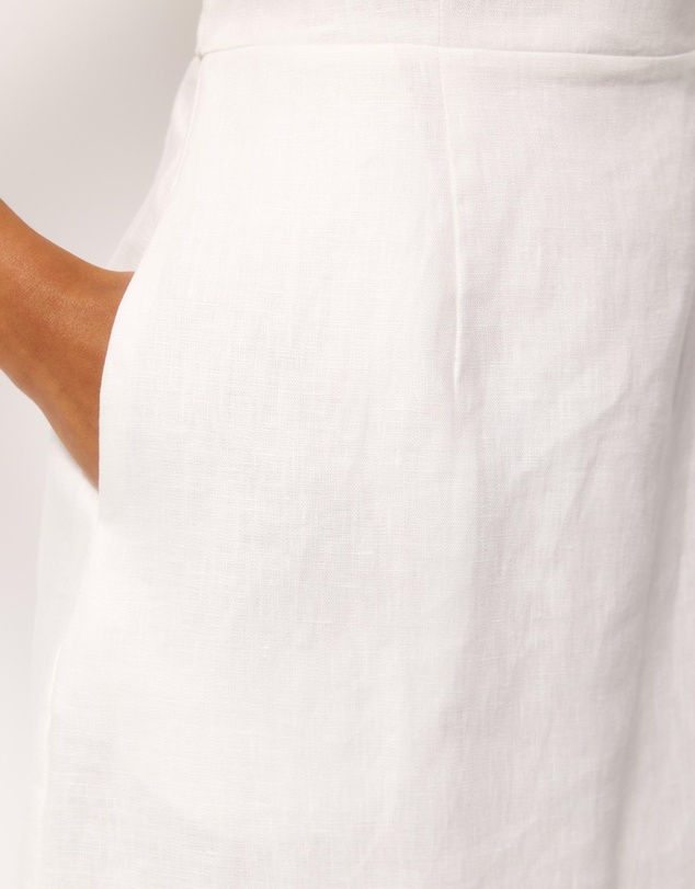 AERE - Kaili Linen Square Neck Mini Dress