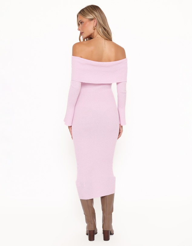 Petal & Pup - Domitia Off Shoulder Knit Dress - Purple