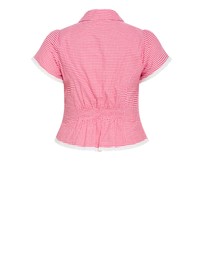 City Chic - Plus Size Eleni Gingham Shirt - watermelon