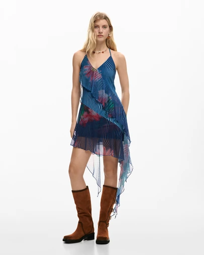 Desigual - Pixelated ruffle dress
