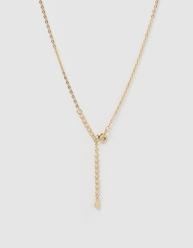Izoa - Crystal Letter O Necklace Gold