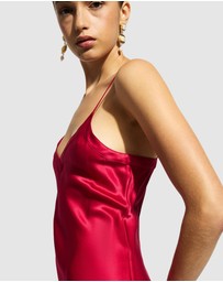 GINIA - Silk Long Nite V Neck