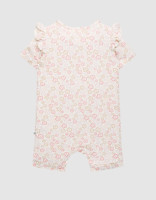Kynd Baby - Day Or Night Short Sleeve Frill Onesie in Spring Blossom