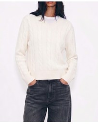 Calli - Leo Wool Blend Cable Knit Jumper